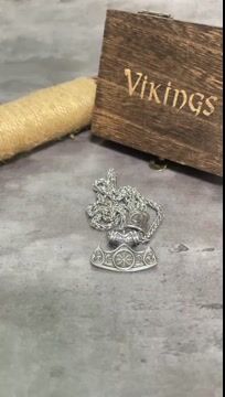 Viking Mjolnir Aegishjalmur Necklace With Box